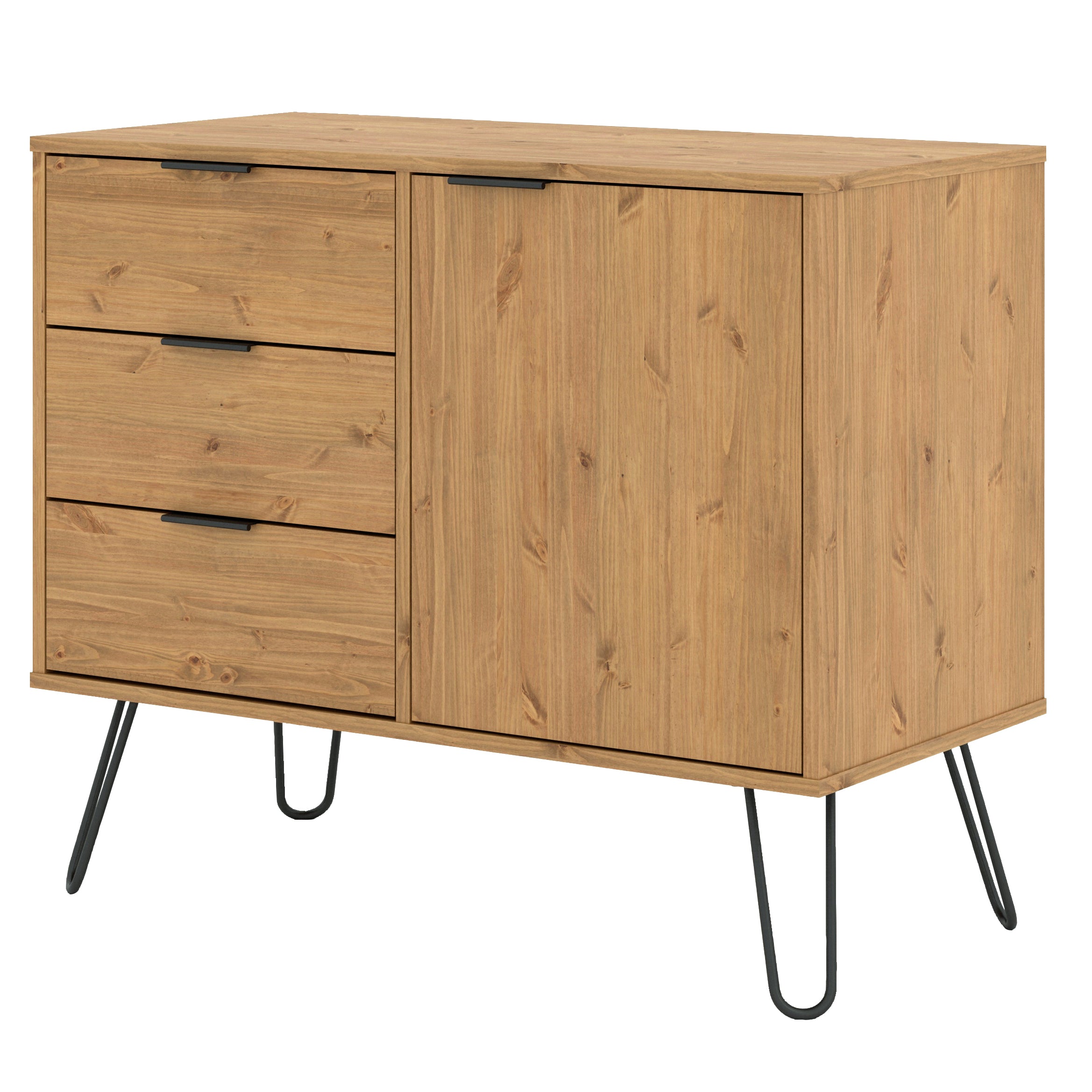 Augusta Pine Small Sideboard With 1 Door, 3 Drawers For Core Products - Ag915