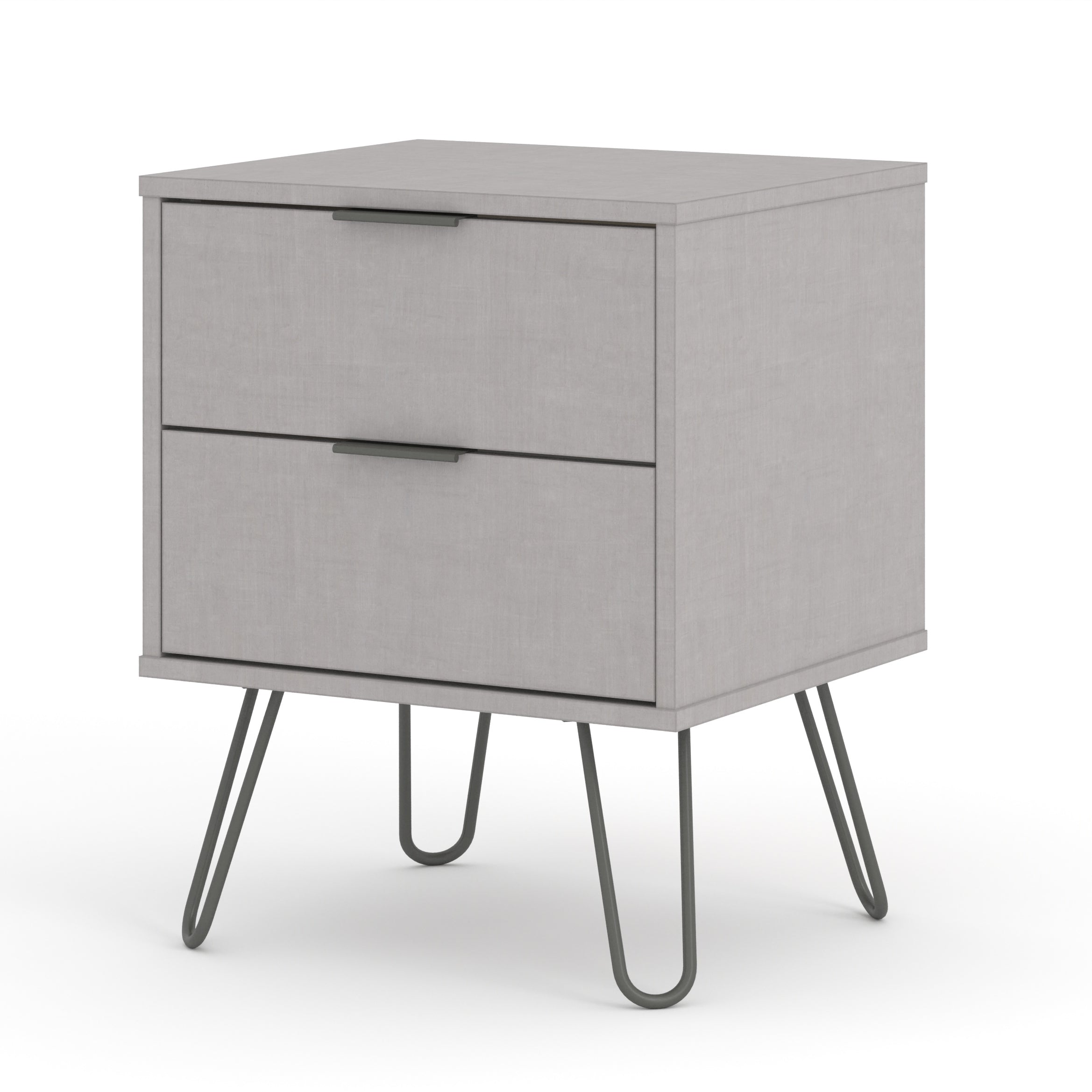 Augusta Grey 2 Drawer Bedside Cabinet For Core Products - Agg510