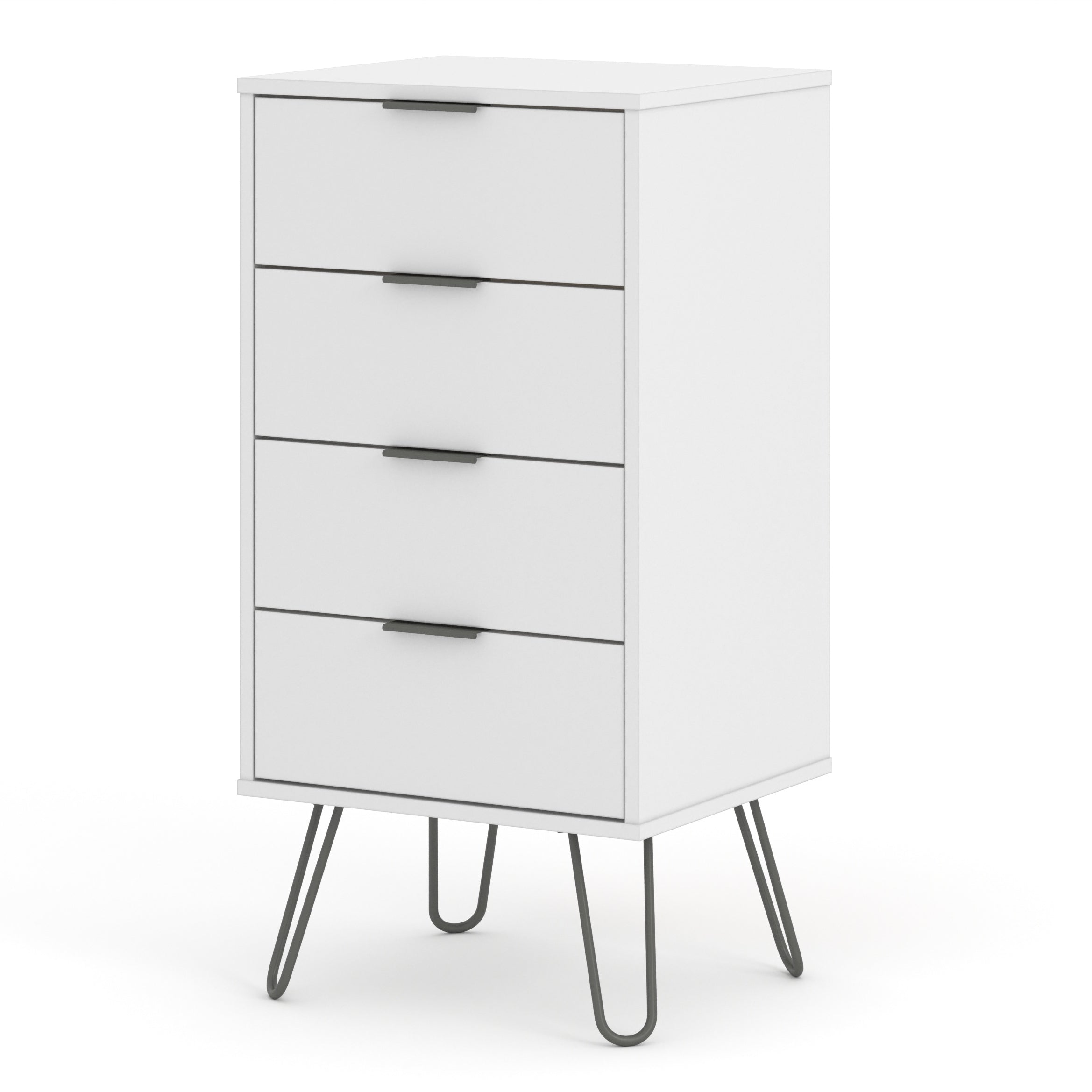 Augusta White 4 Drawer Narrow Chest Of Drawers For Core Products - Agw517