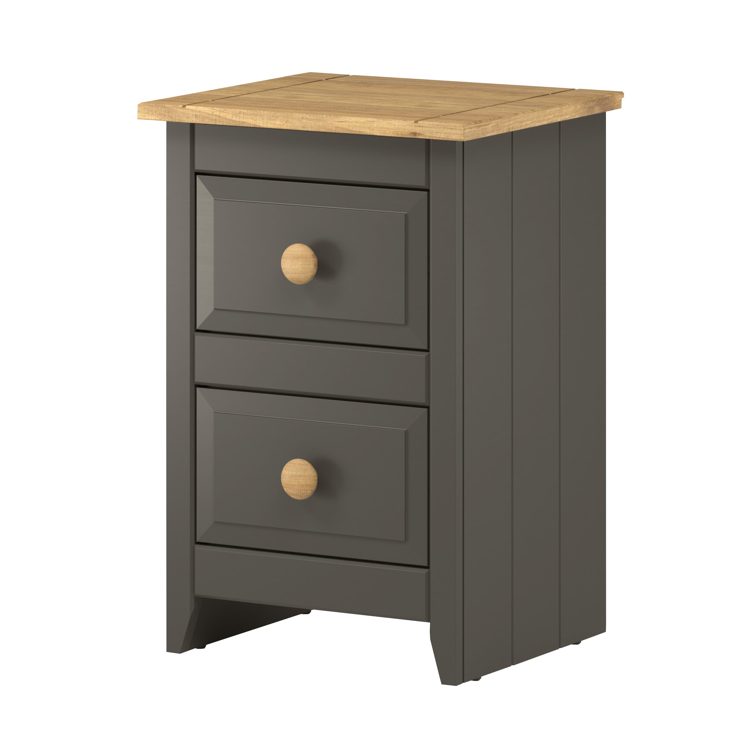 Capri Carbon 2 Drawer Petite Bedside Cabinet For Core Products - Cpc309