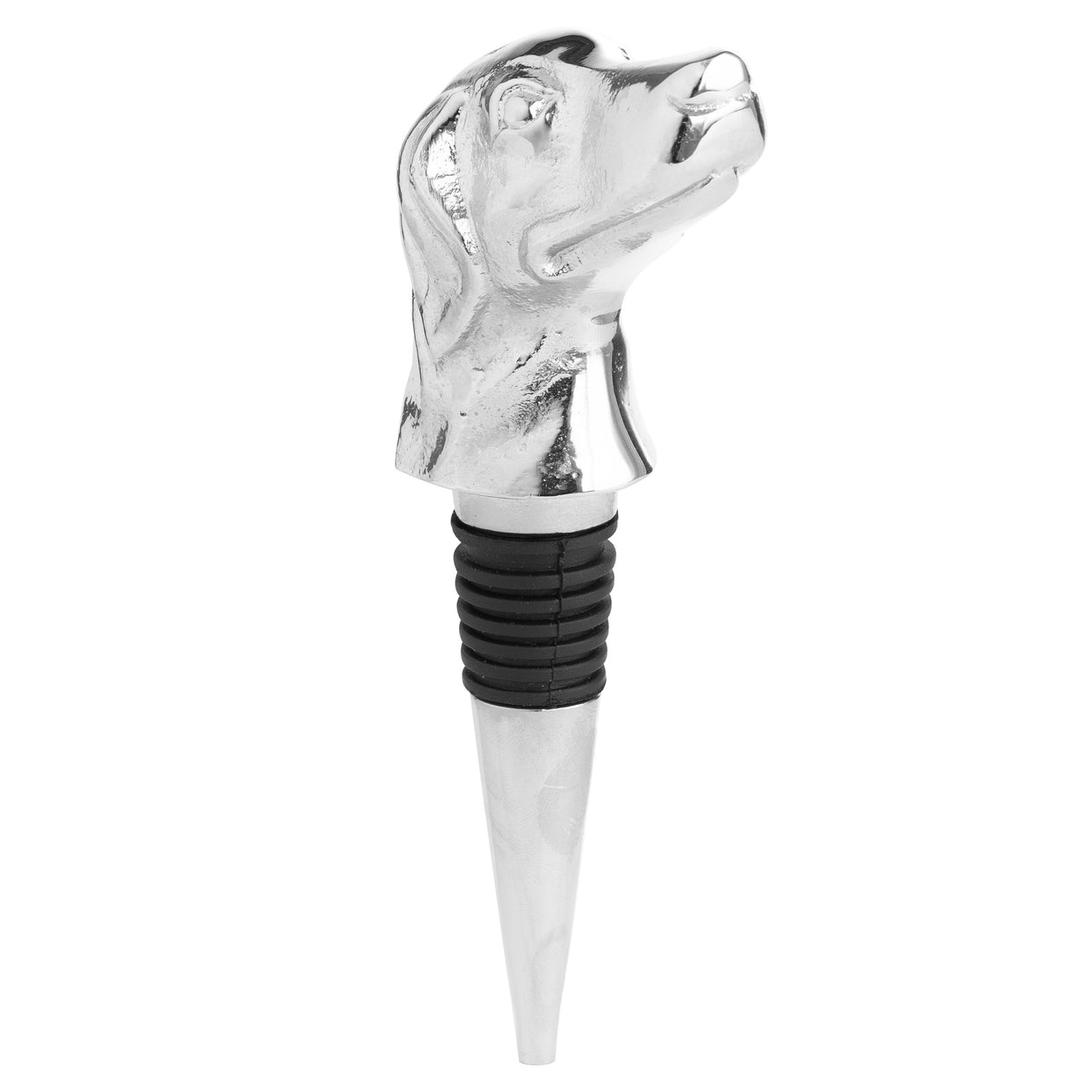 Nickel Dog Bottle Stopper - Silver For Hill Interiors - HIL-20091