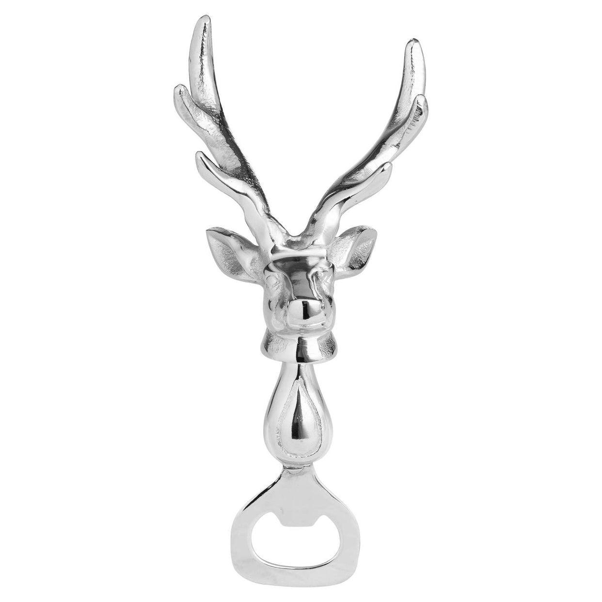 Nickel Stag Head Detail Bottle Opener - Silver For Hill Interiors - HIL-20269