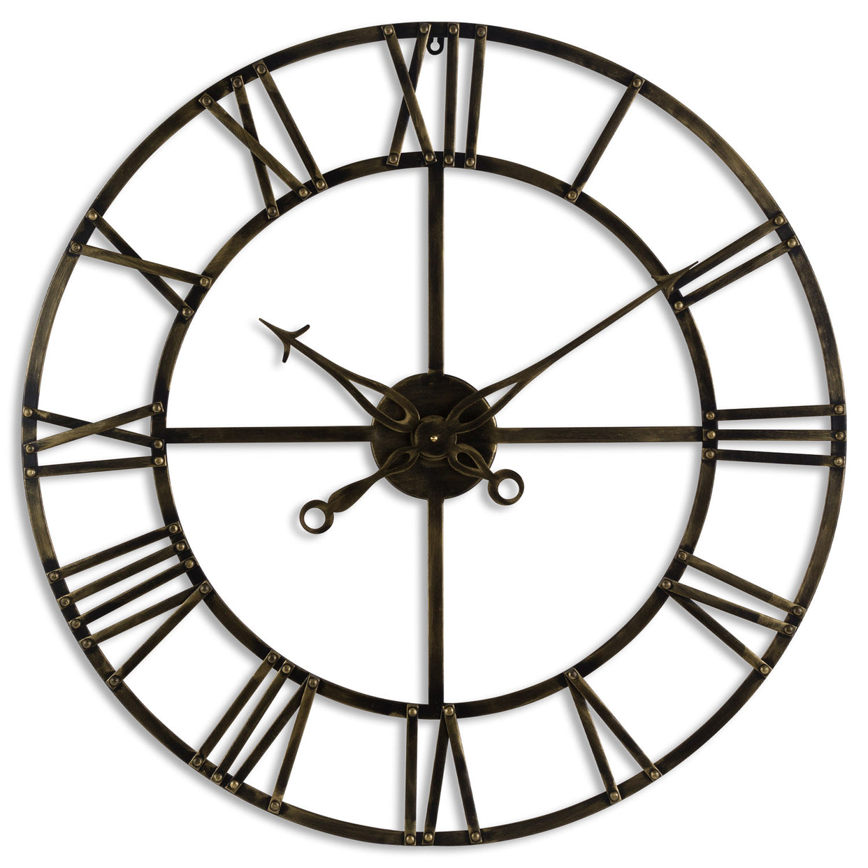 Small Skeleton Metal Clock - Antique Brass For Hill Interiors - HIL-20433