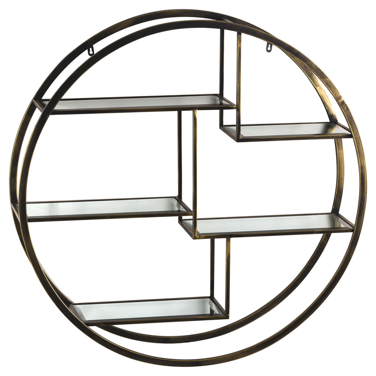 Antique Brass Large Multi Shelf Unit For Hill Interiors - HIL-20436