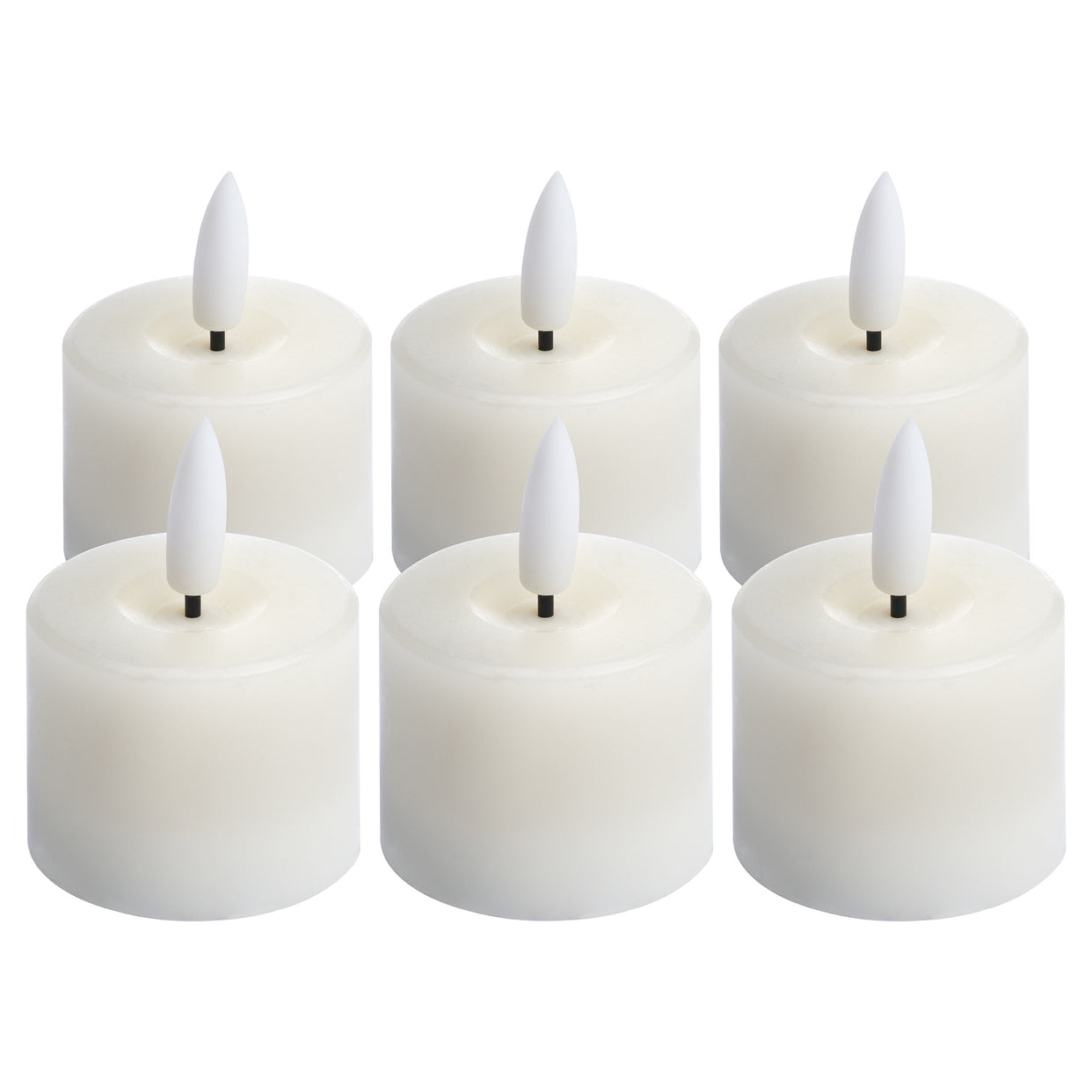 Luxe Natural Glow Led Tealight Candles Set Of 6 - White For Hill Interiors - HIL-20518