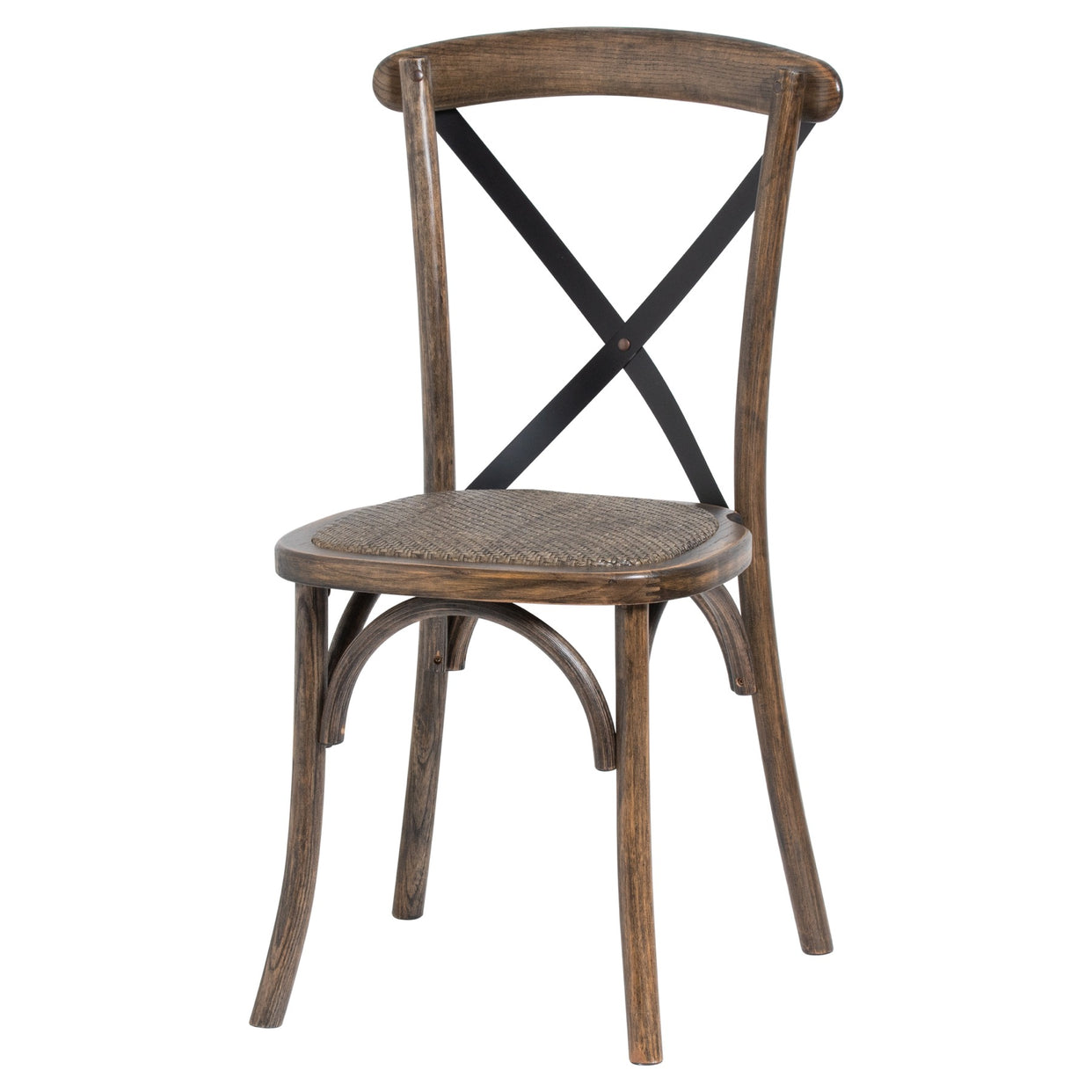 Cross Back Wooden Brown Dining Chair For Hill Interiors - HIL-20571