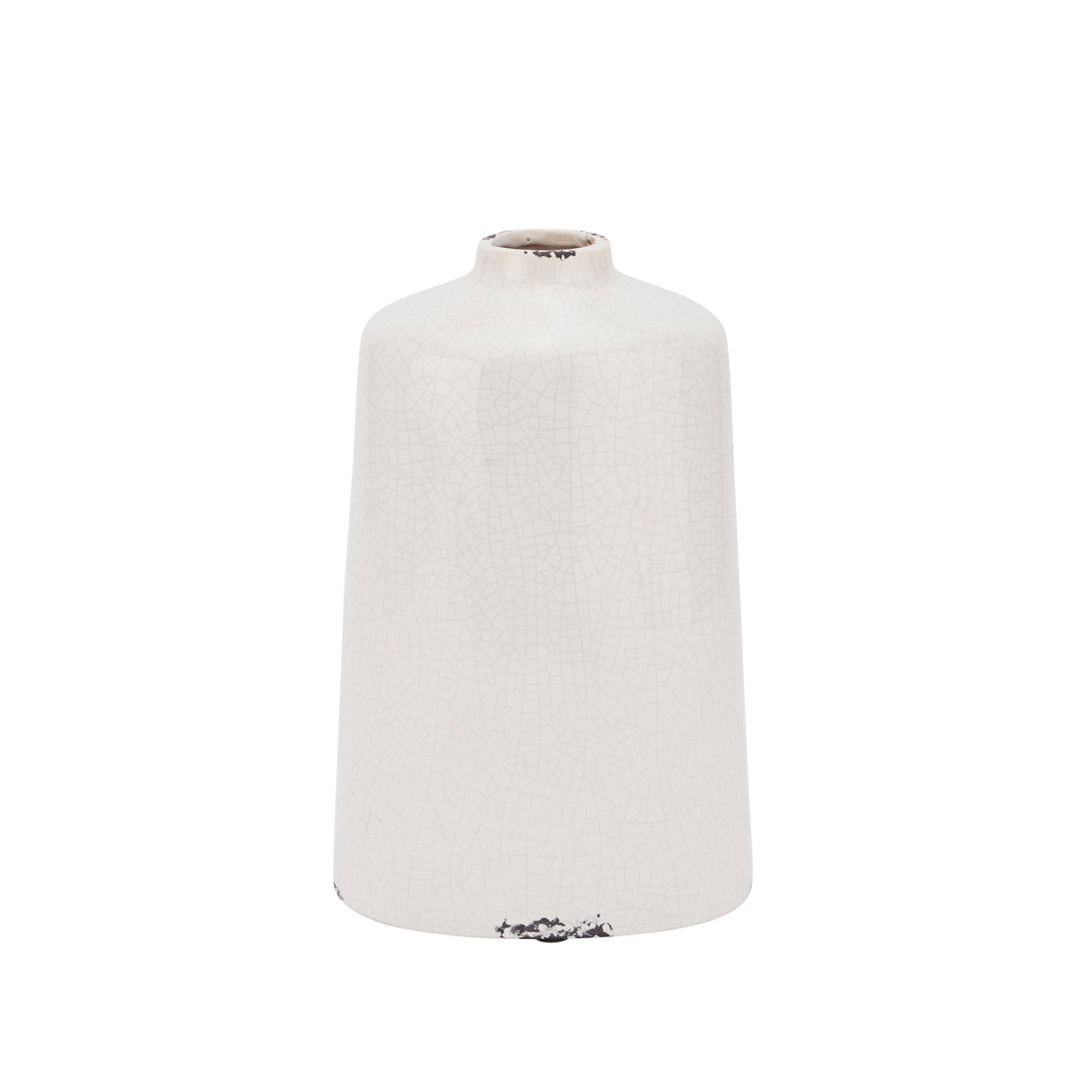 Garda Ceramic Glazed Liv Vase - White For Hill Interiors - HIL-20784