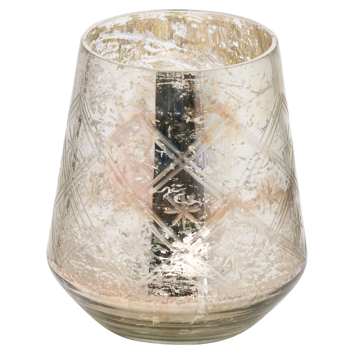 Large Silver Foil Decorative Glass Vase For Hill Interiors - HIL-20976