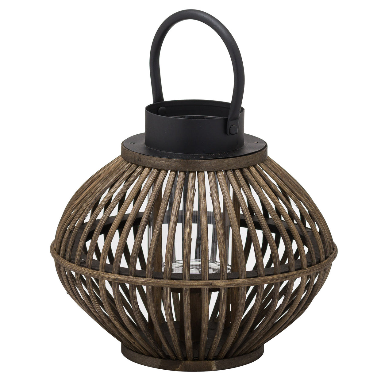 Wicker Bamboo Style Lantern - Brown For Hill Interiors - HIL-21095