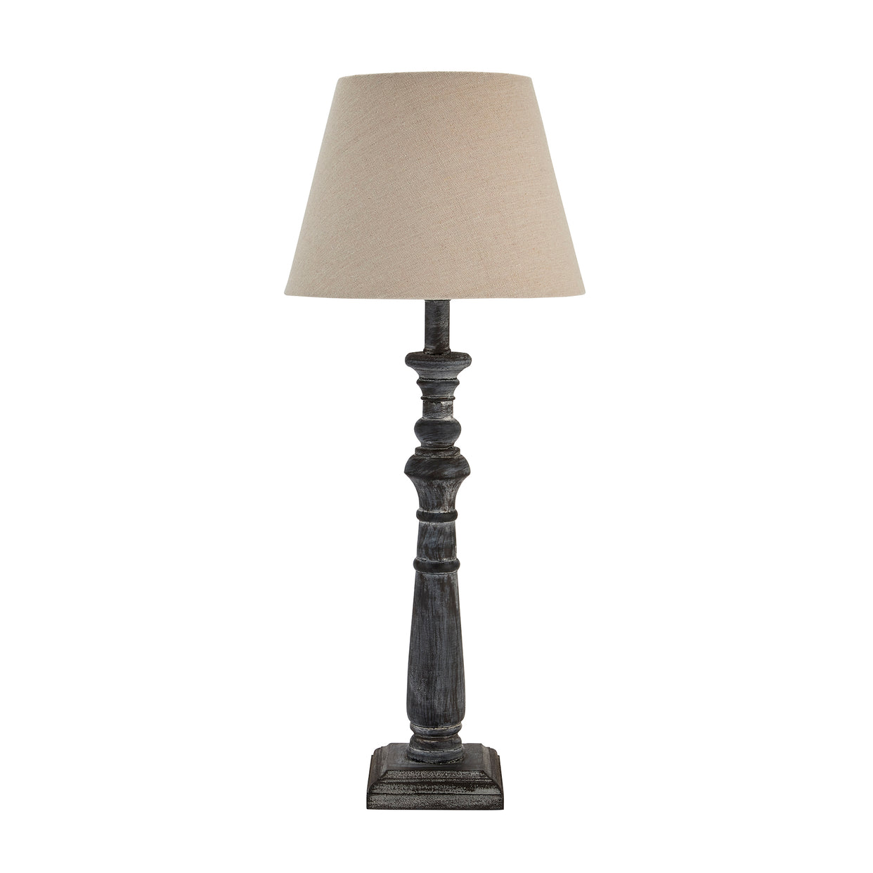 Incia Column Wooden Brown Table Lamp For Hill Interiors - HIL-21286