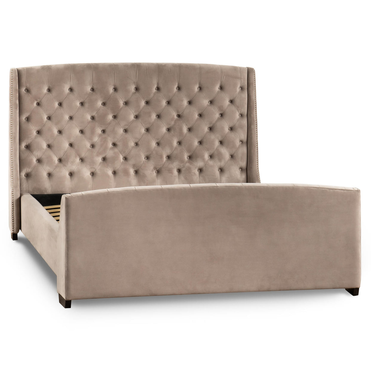 Chelsea Button Pressed King Size Wood And Fabric Bed For Hill Interiors - HIL-21479
