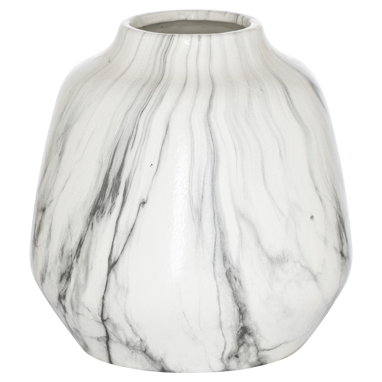 Marble Olpe Ceramic Vase - White For Hill Interiors - HIL-21490