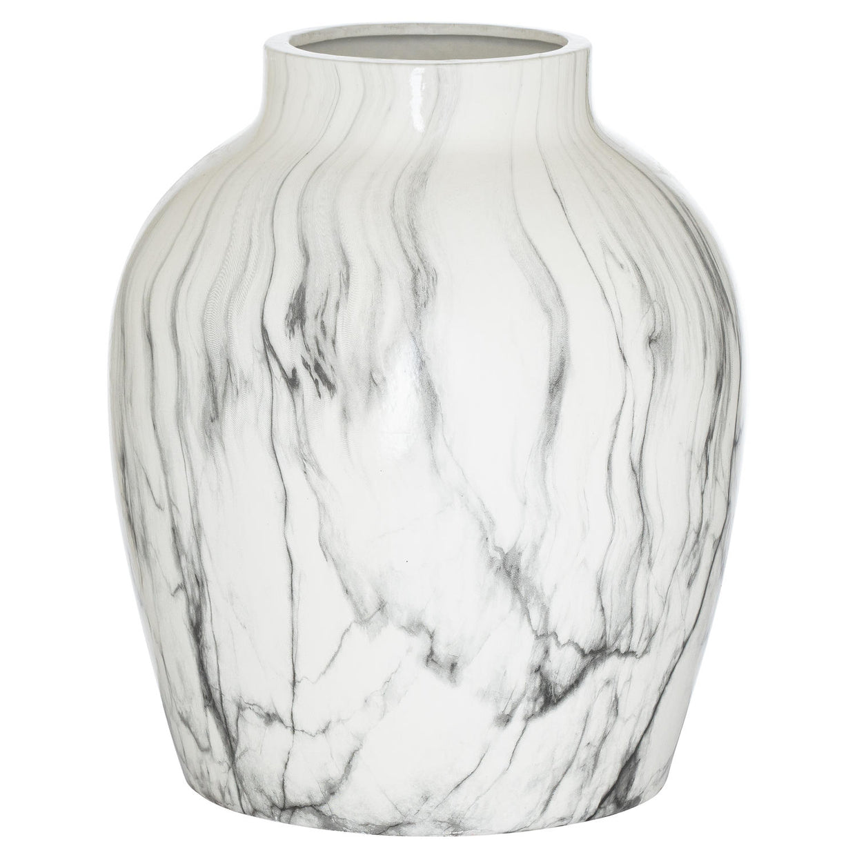 Marble Large Ceramic Vase - White For Hill Interiors - HIL-21494