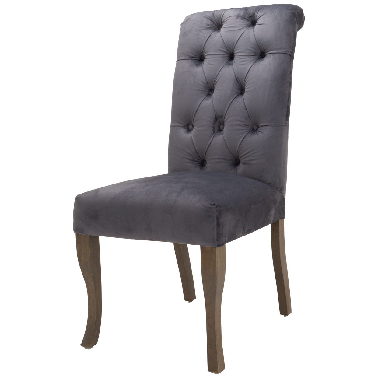 Knightsbridge Roll Top Wooden Grey Dining Chair For Hill Interiors - HIL-21510