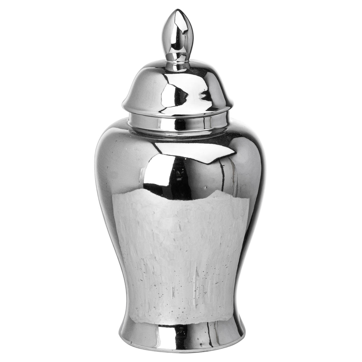 Chrome Large Ceramic Ginger Jar For Hill Interiors - HIL-21514