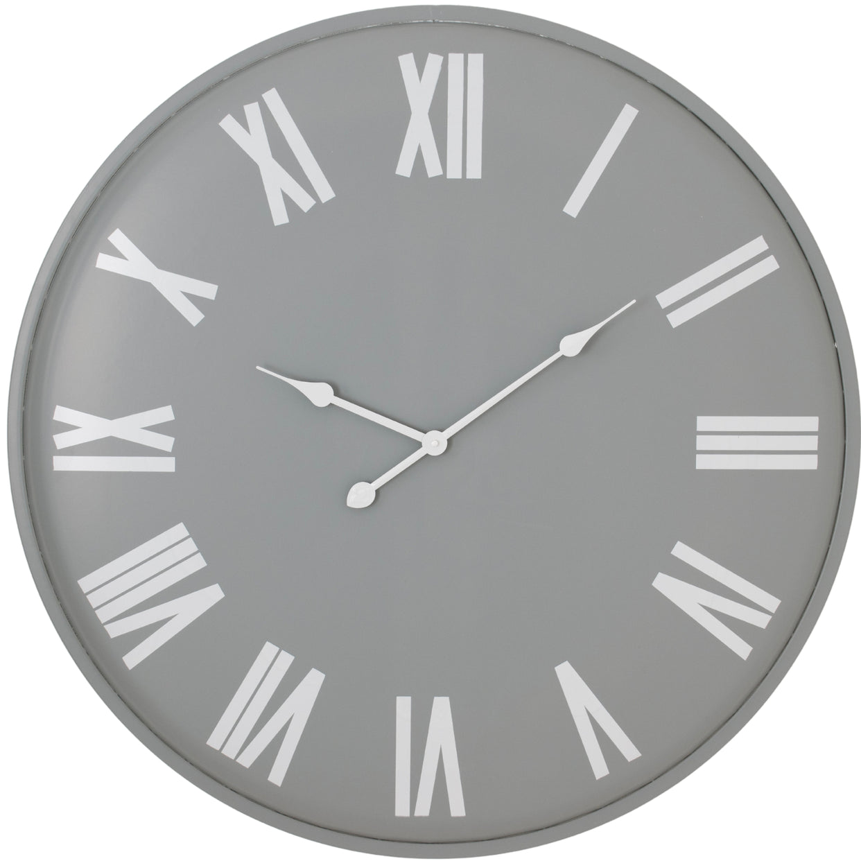 Rothay Large Metal Wall Clock - Grey For Hill Interiors - HIL-21625