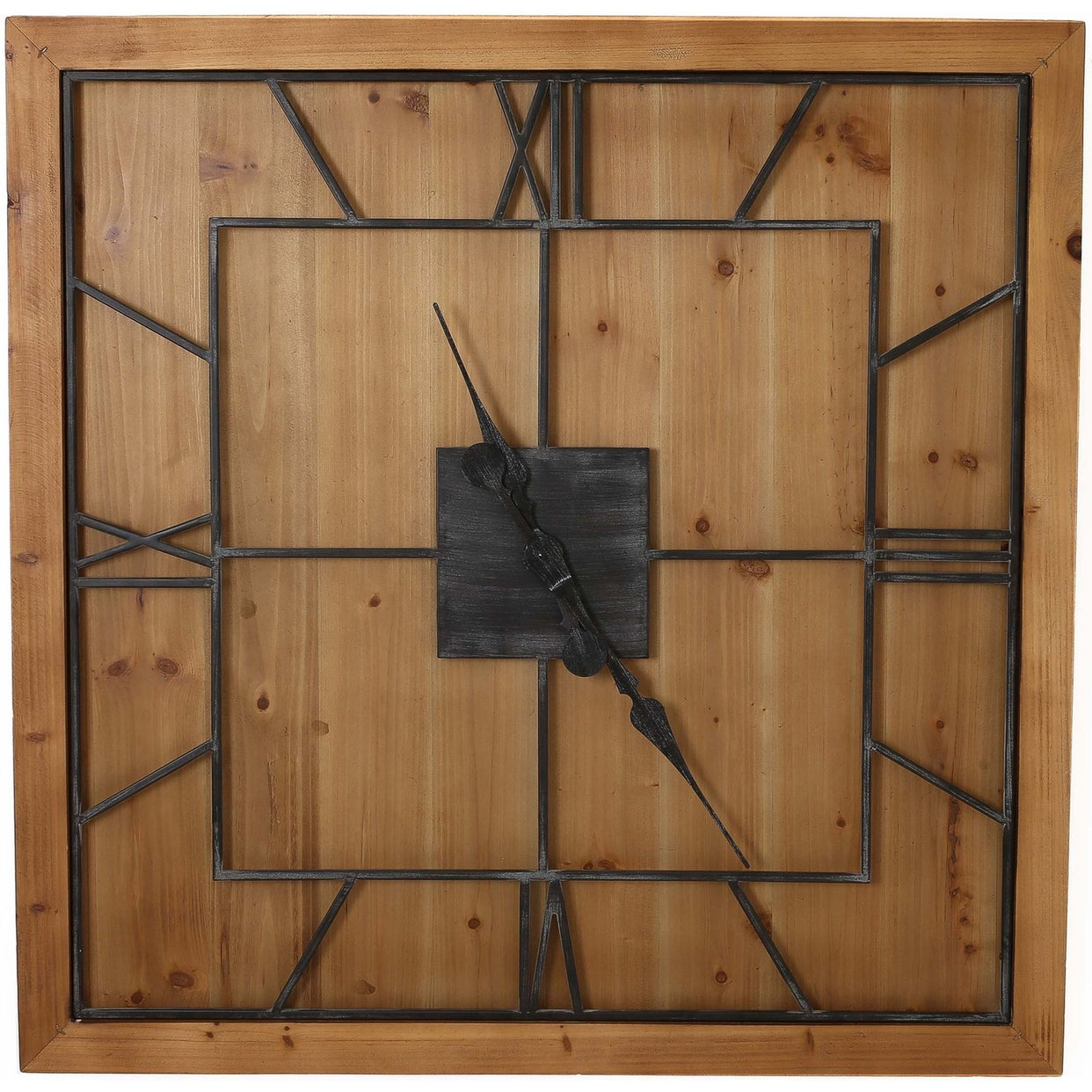Williston Square Wooden Wall Clock - Brown For Hill Interiors - HIL-21643