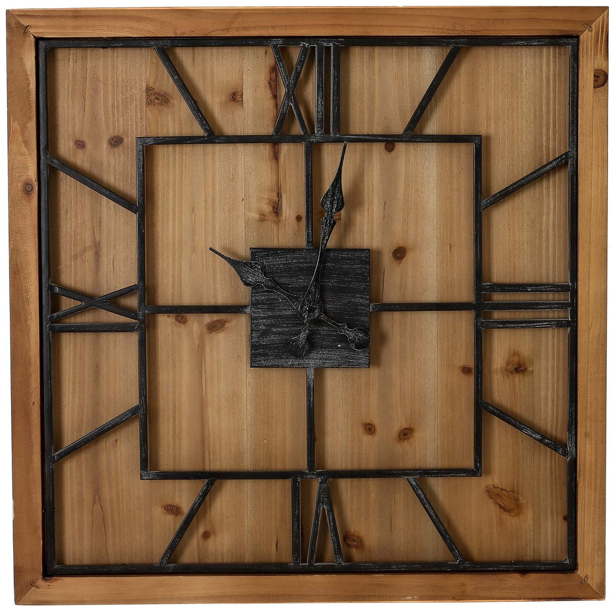 Williston Square Large Wooden Wall Clock - Brown For Hill Interiors - HIL-21644