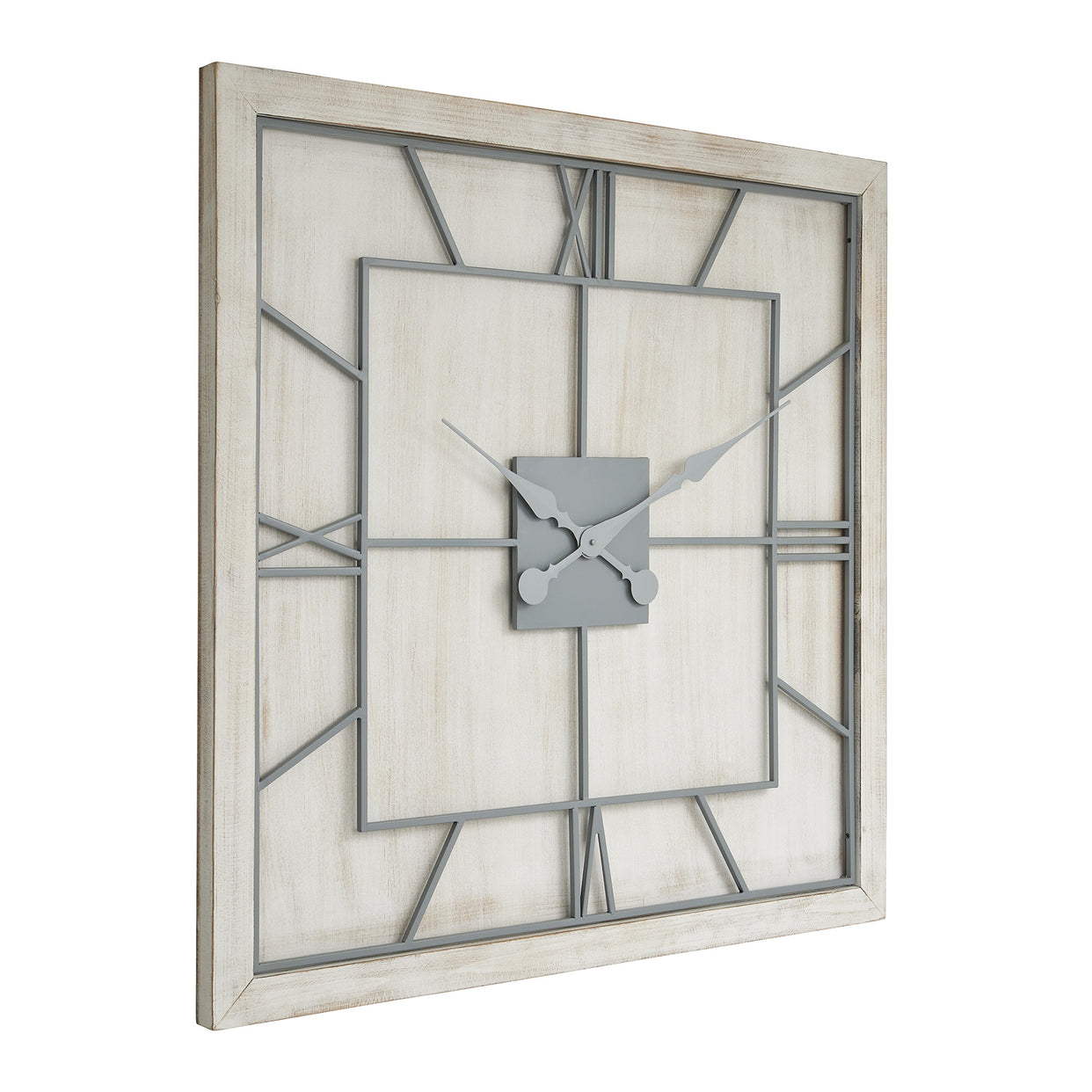 Williston Square Large Metal Wall Clock - White For Hill Interiors - HIL-21652