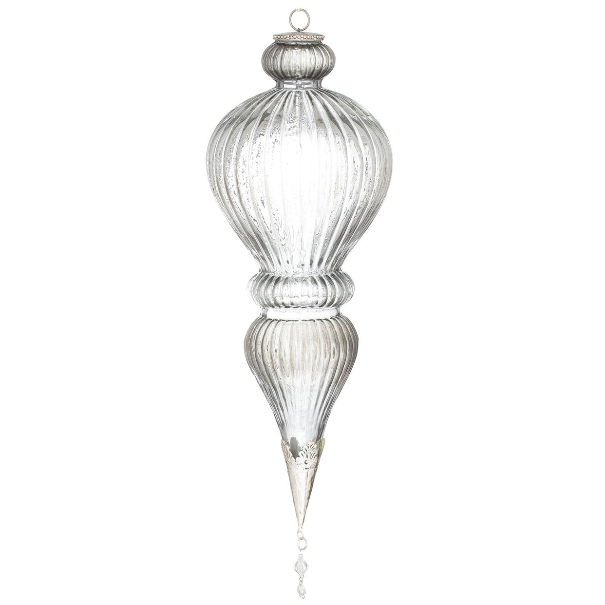 Noel Glass Smoked Midnight Giant Jewel Drop Bauble For Hill Interiors - HIL-21876