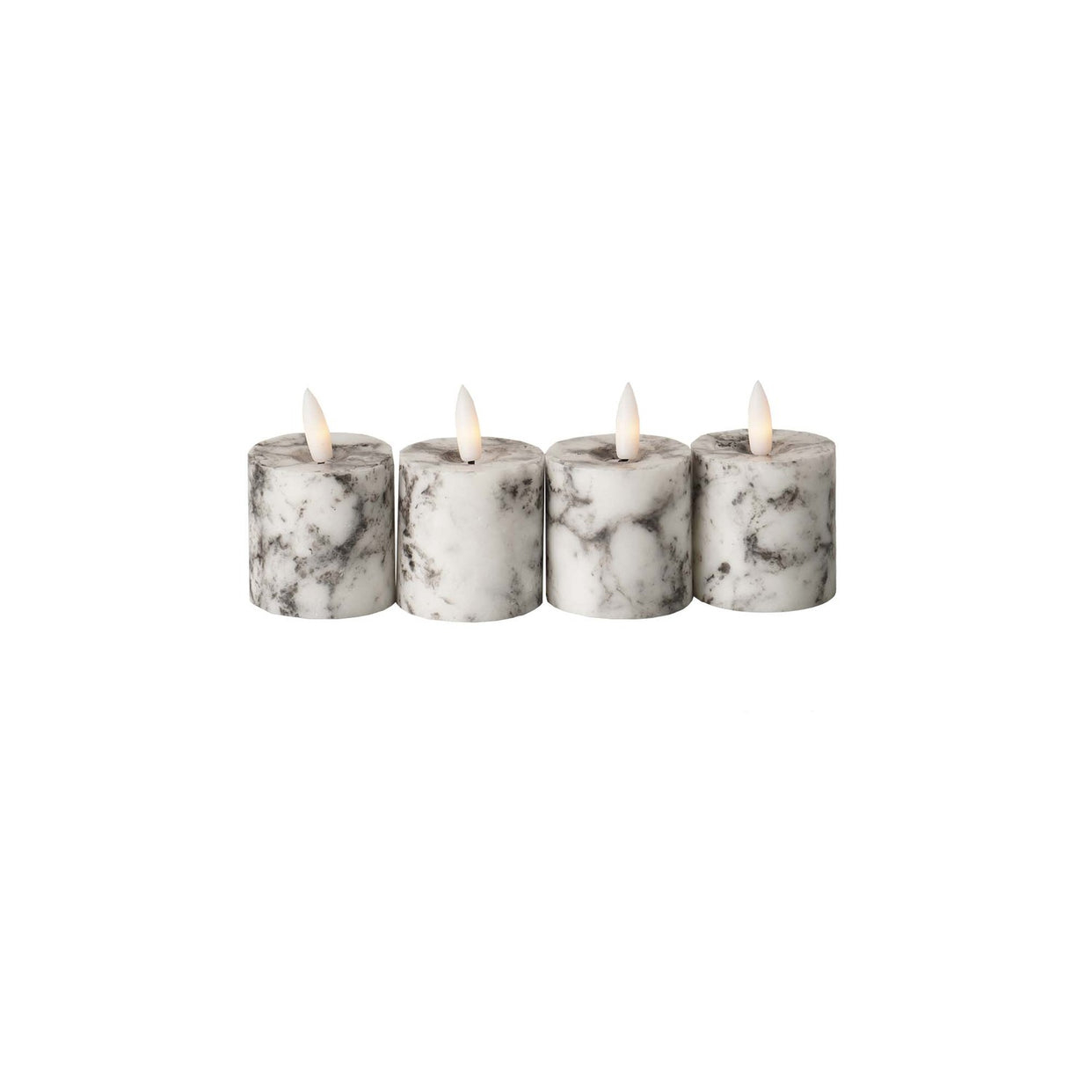 Luxe Natural Glow Marble Led Votives Set Of 4 For Hill Interiors - HIL-22065