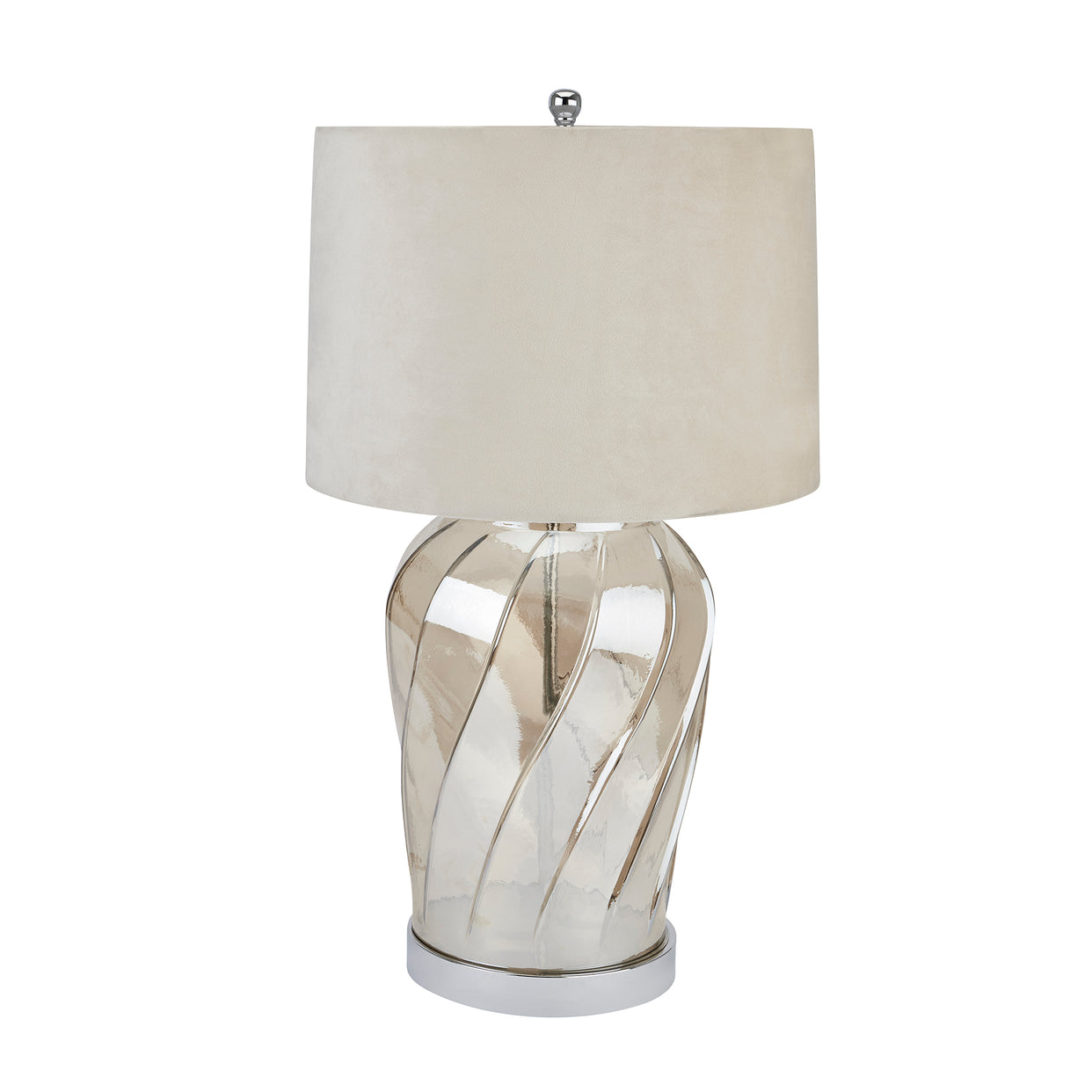 Ambassador Metallic Glass Table Lamp With Velvet Shade For Hill Interiors - HIL-22073