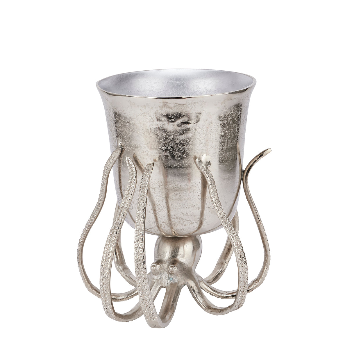 Large Octopus Champagne Metal Bucket - Silver For Hill Interiors - HIL-22235