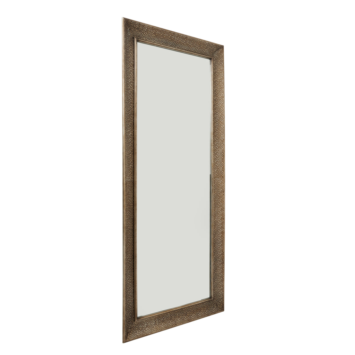 Hammered Rectangular Large Wall Mirror - Brass For Hill Interiors - HIL-22491