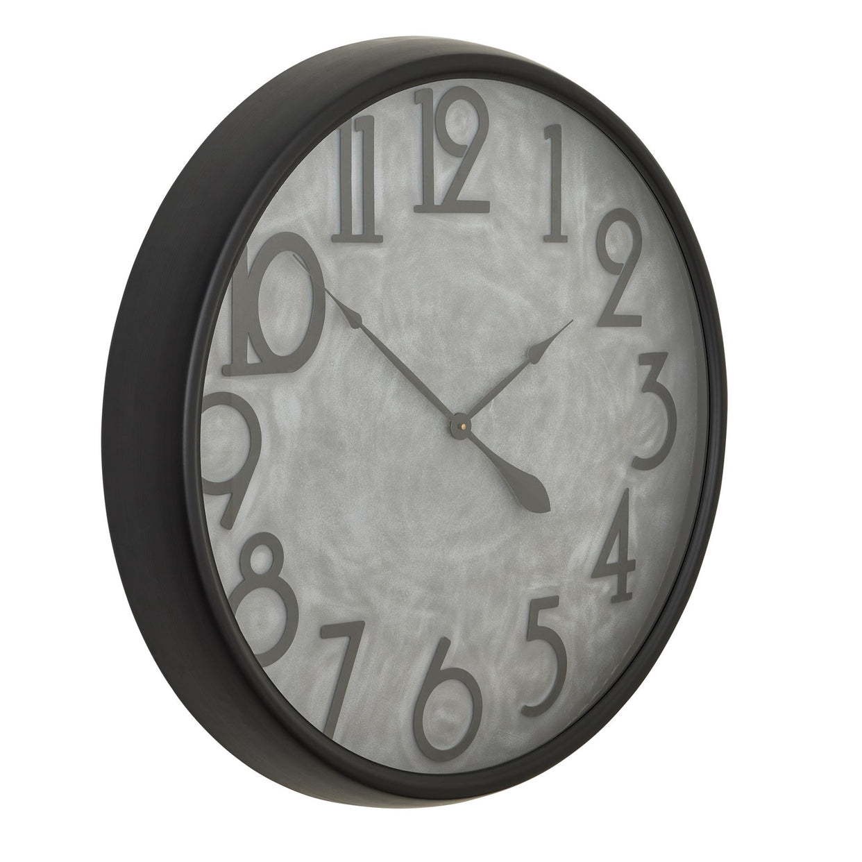 Soho Concrete Effect Large Clock - Black For Hill Interiors - HIL-22671