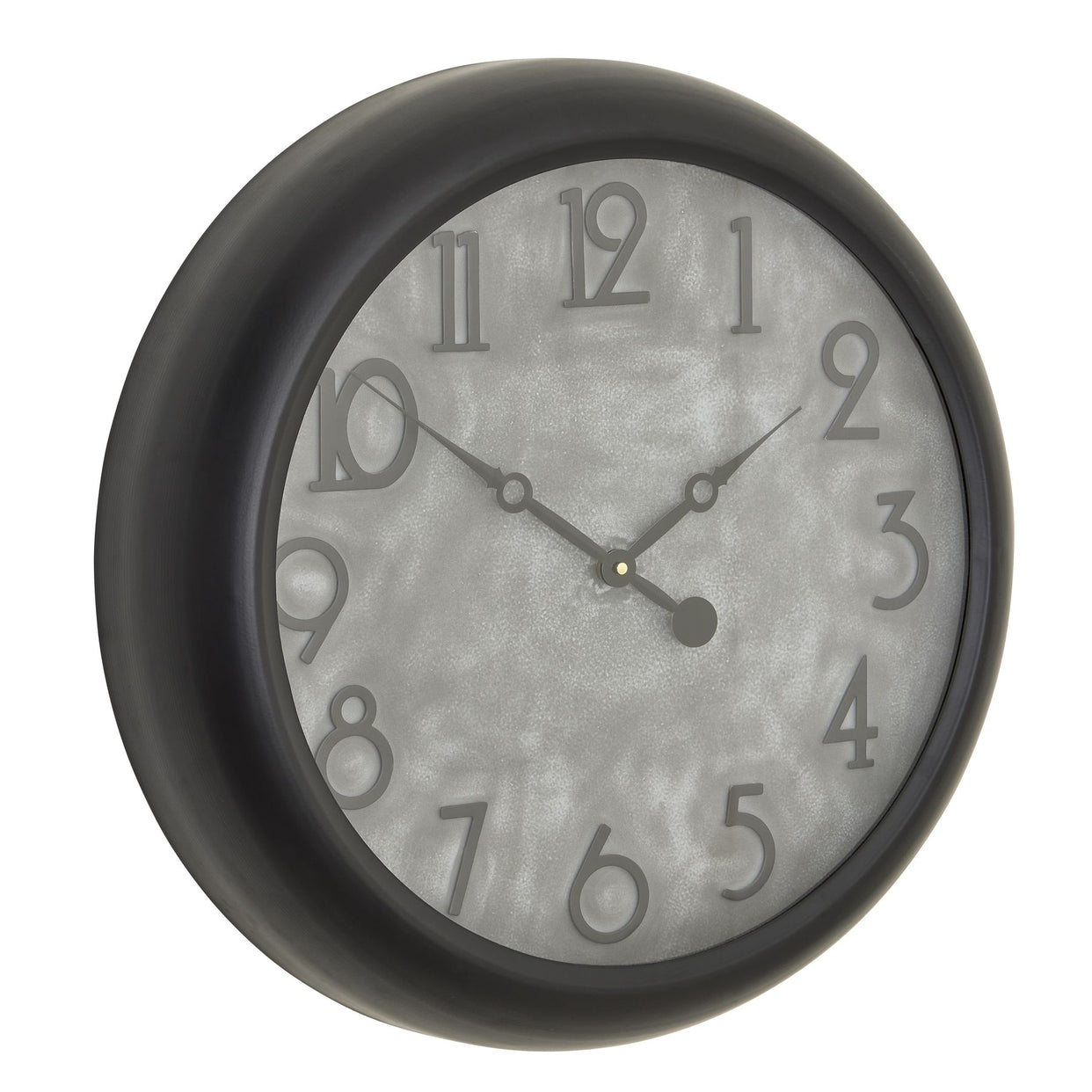 Concrete Effect Clock - Black For Hill Interiors - HIL-22672
