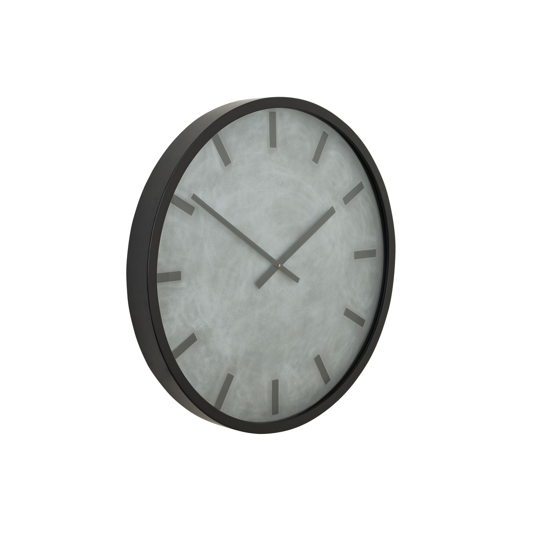 Concrete Effect Station Clock - Black For Hill Interiors - HIL-22674