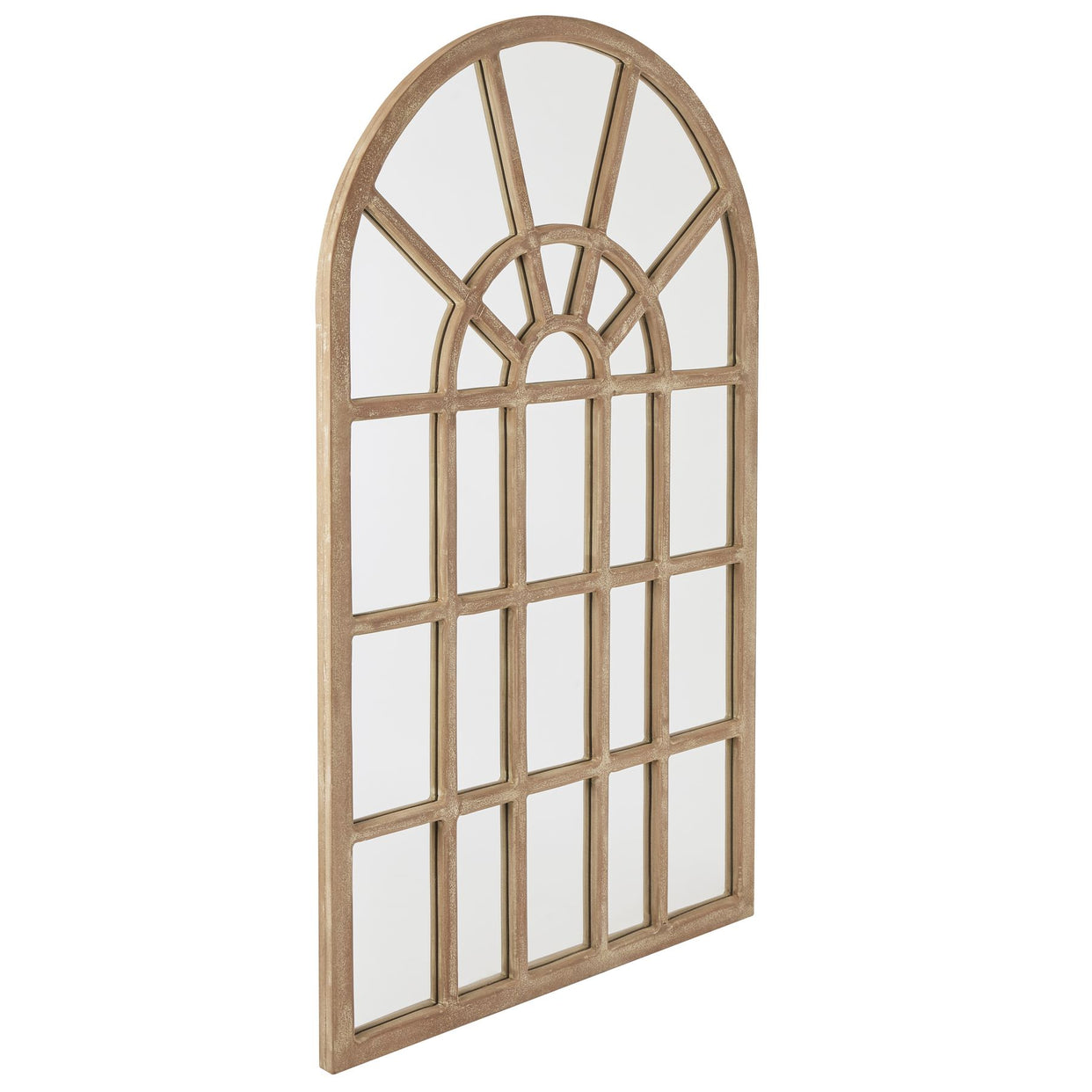Copgrove Collection Arched Paned Wall Mirror - Brown For Hill Interiors - HIL-22688