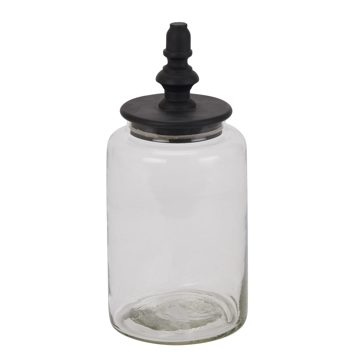 Finial Tall Glass Canister Bottle - Black For Hill Interiors - HIL-22852