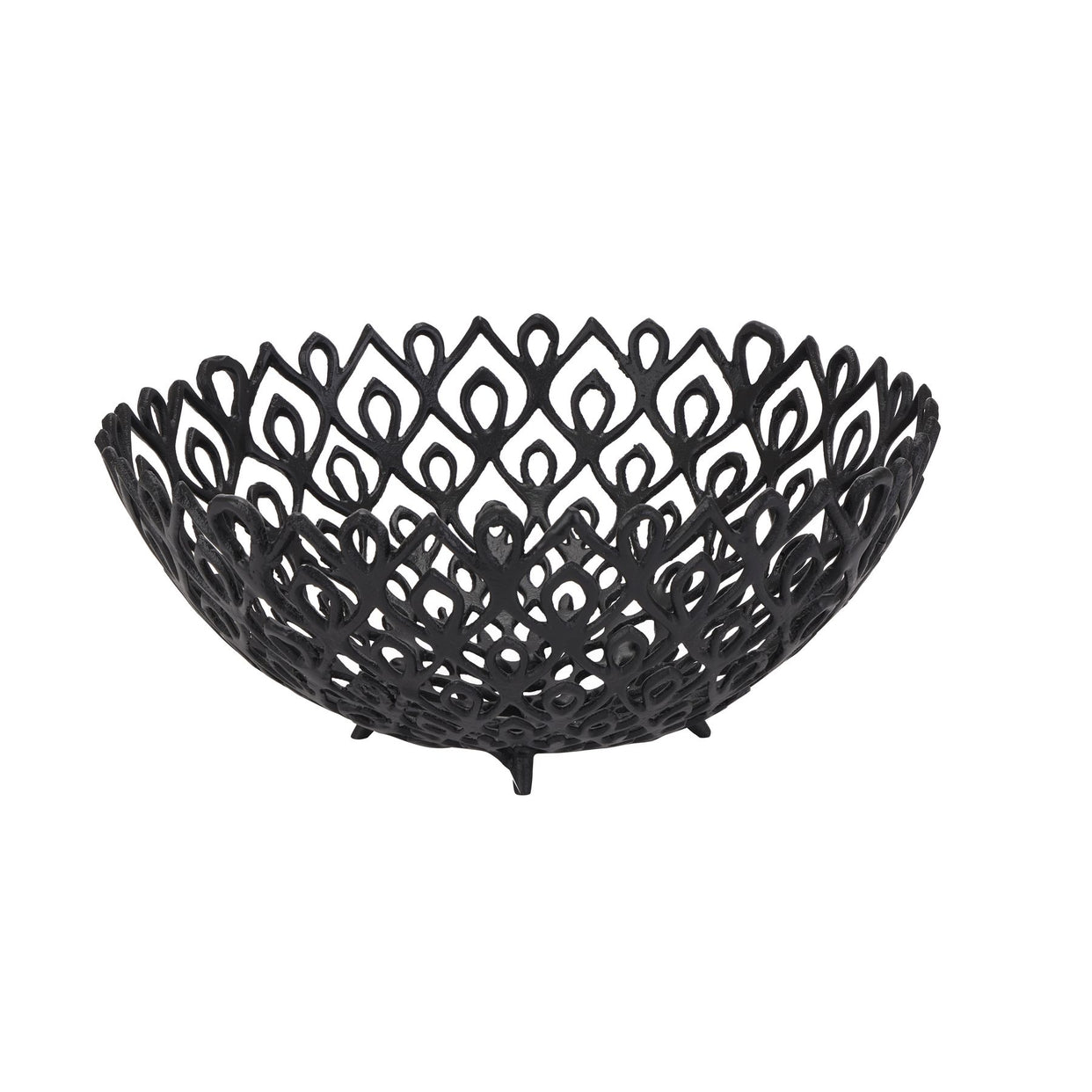 Large Aluminium Cast Lattice Bowl - Black For Hill Interiors - HIL-22864
