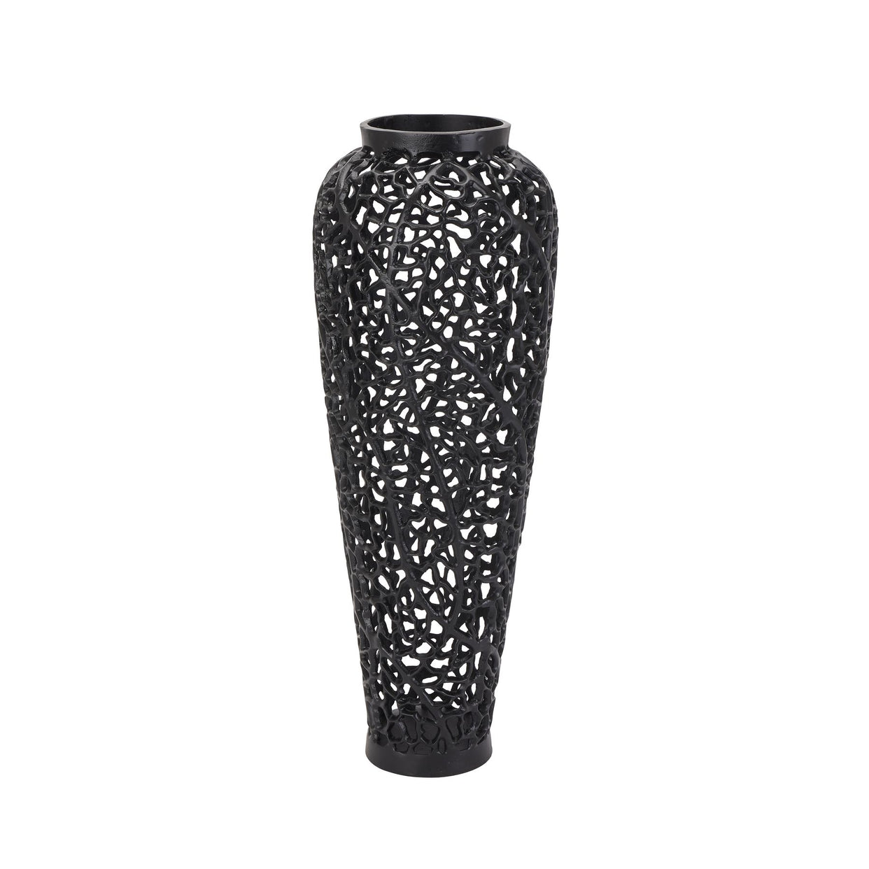 Black Cast Lattice Aluminium Vase For Hill Interiors - HIL-22865