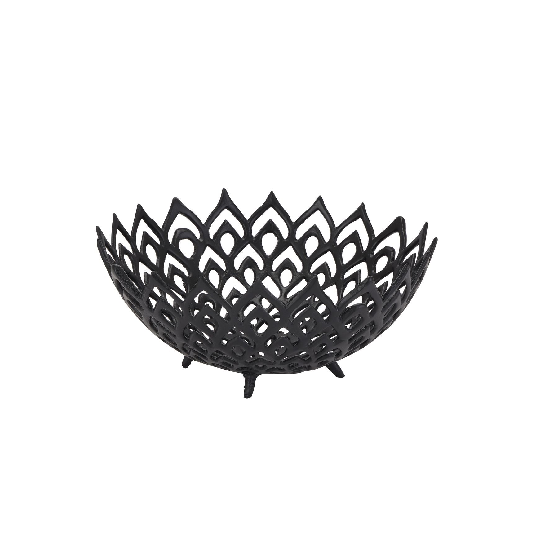 Cast Lattice Aluminium Bowl - Black For Hill Interiors - HIL-22874