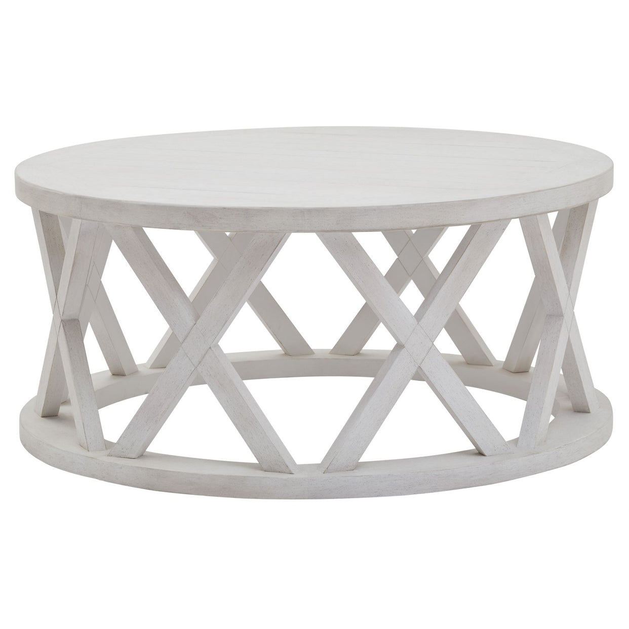 Stamford Plank Pine Wood Round Coffee Table For Hill Interiors - HIL-22923