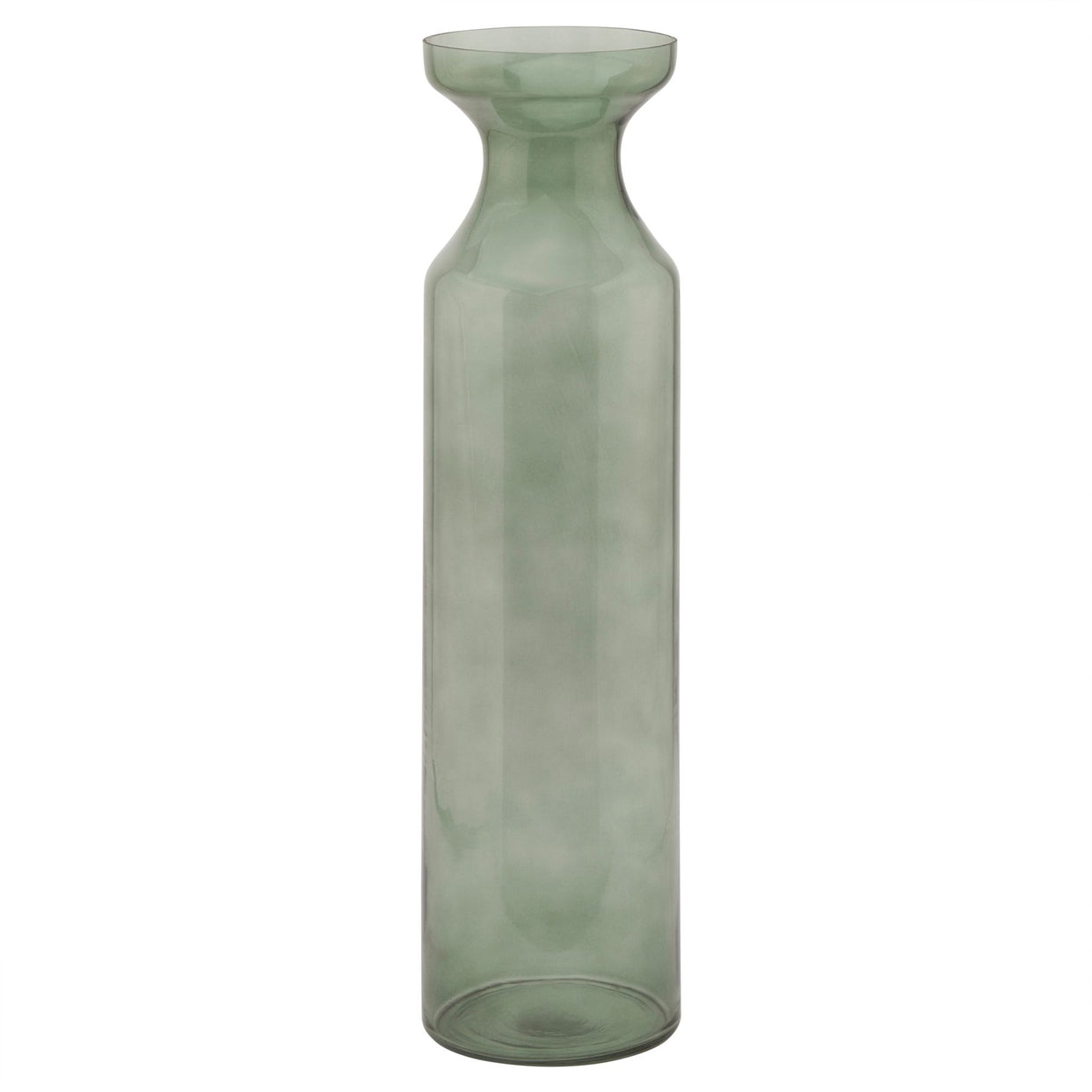 Smoked Tall Fluted Glass Vase - Sage For Hill Interiors - HIL-22979