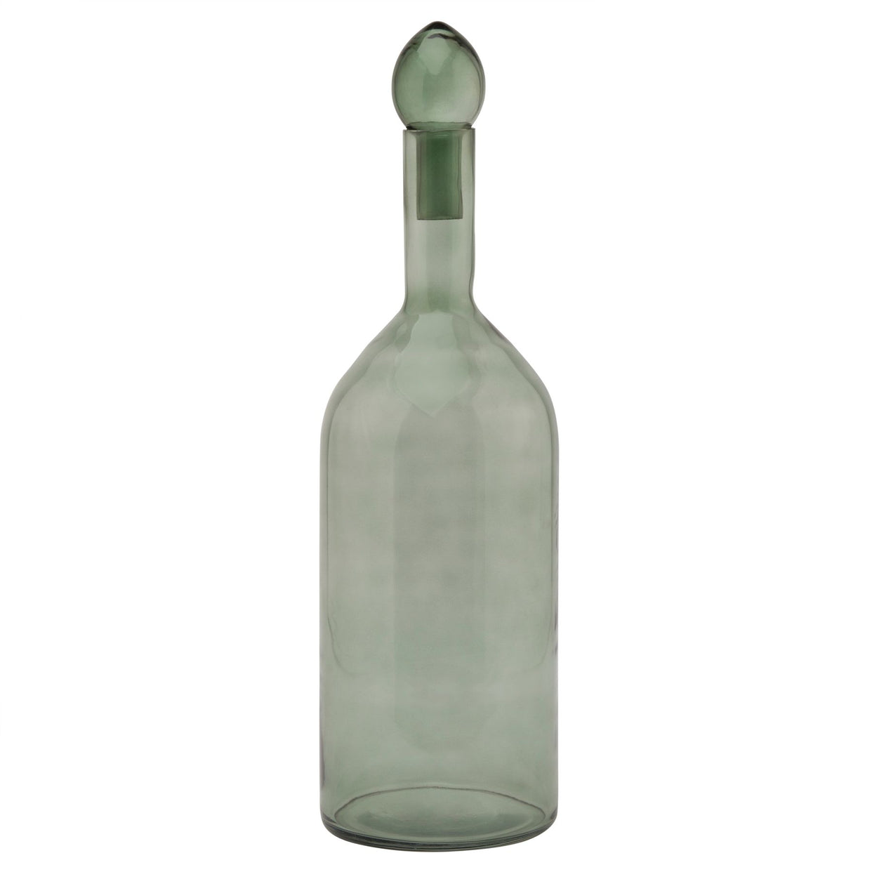 Smoked Sage Tall Glass Bottle With Stopper For Hill Interiors - HIL-22980