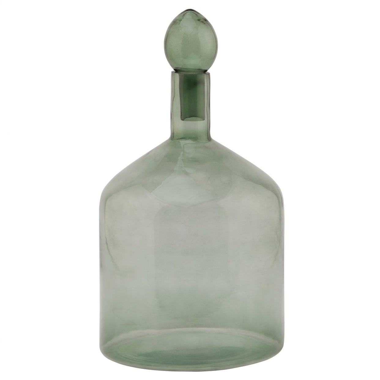 Smoked Sage Glass Bottle With Stopper For Hill Interiors - HIL-22981