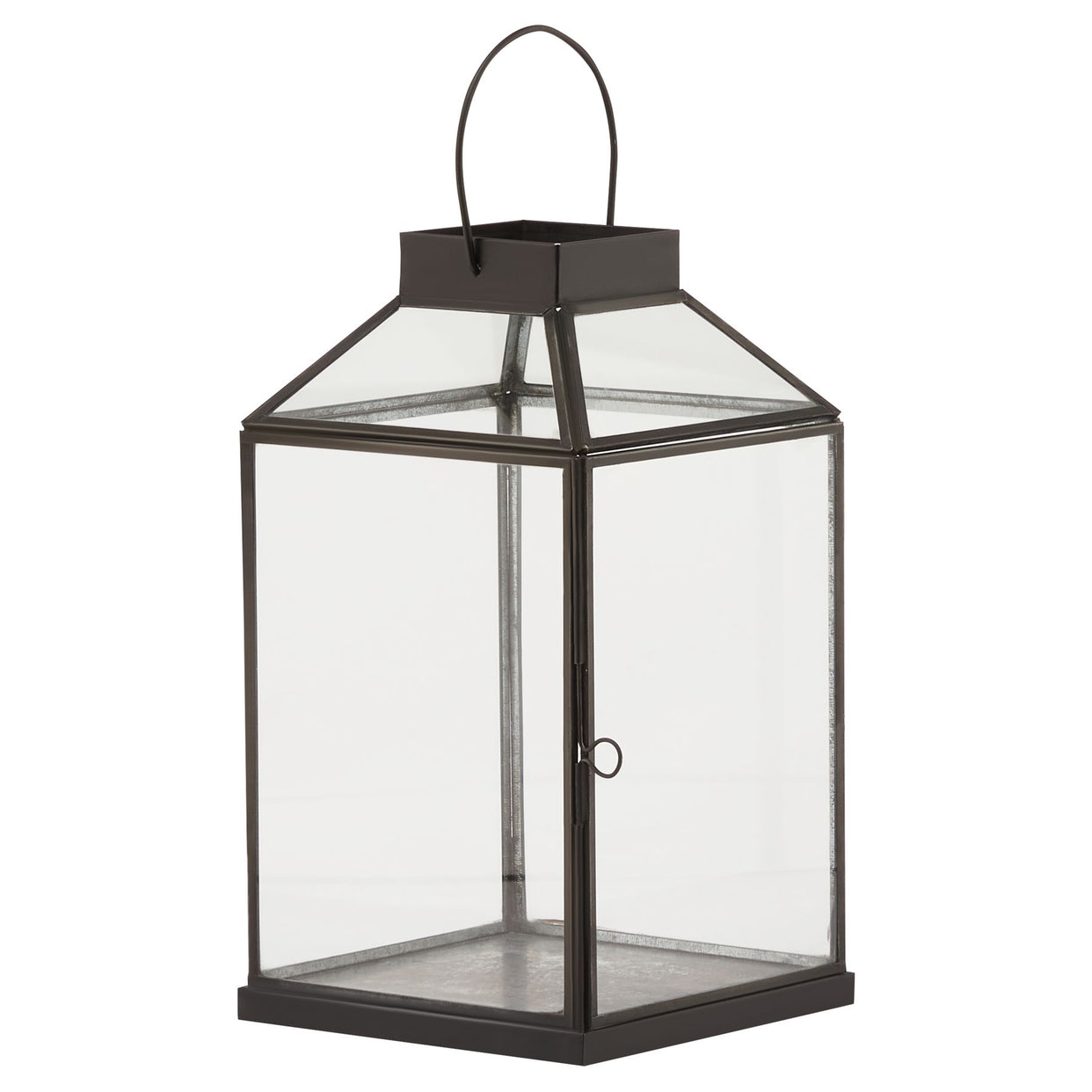 Glass Top Small Lantern - Black For Hill Interiors - HIL-23004