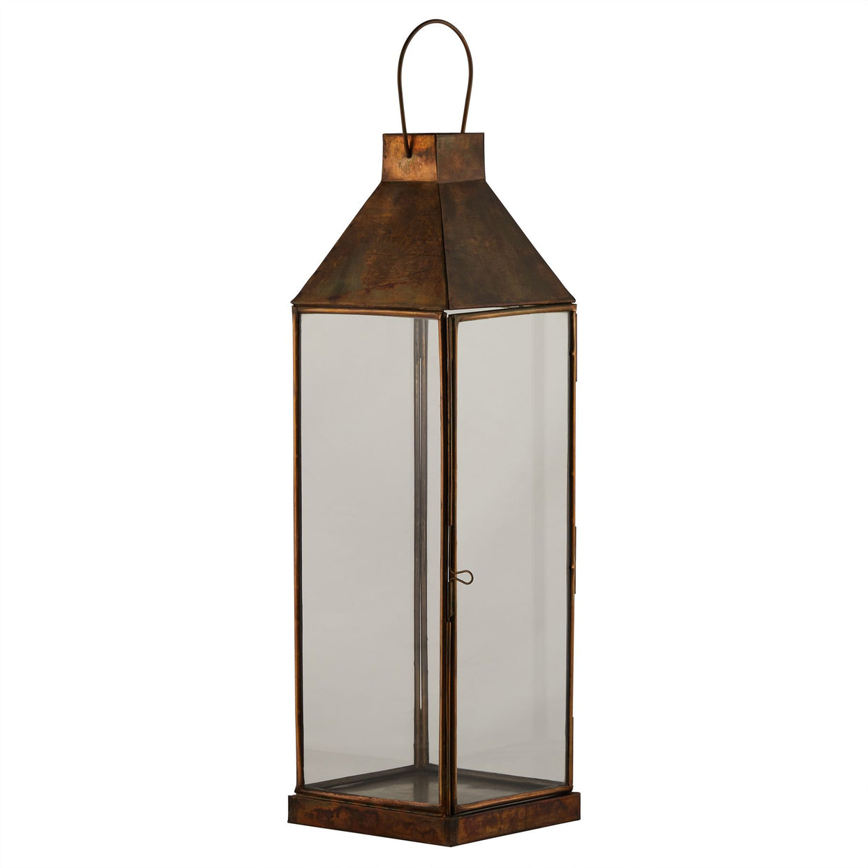 Burnished Brass Medium Glass Lantern For Hill Interiors - HIL-23006