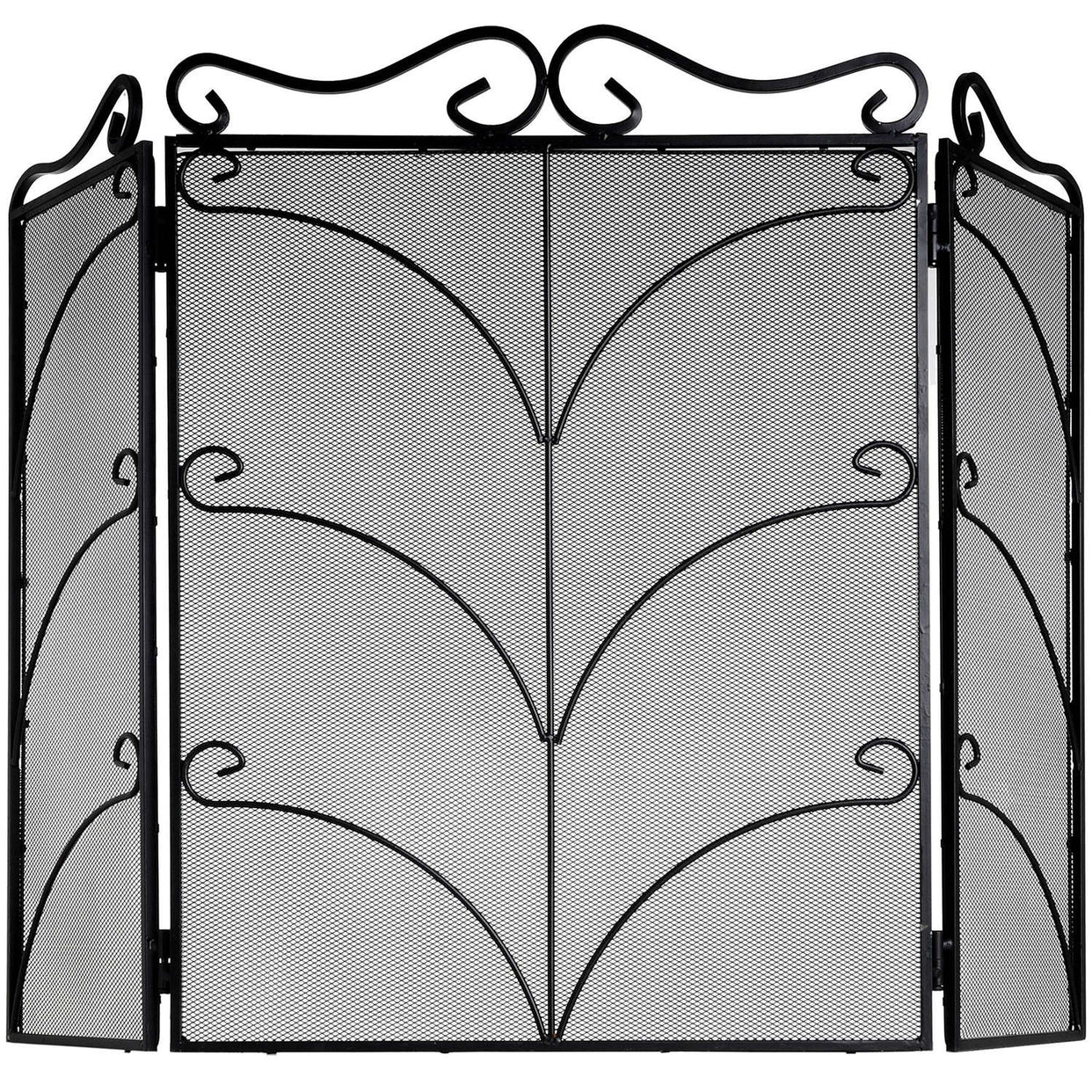Heavy Large Black Ornate Fire Screen For Hill Interiors - HIL-6611