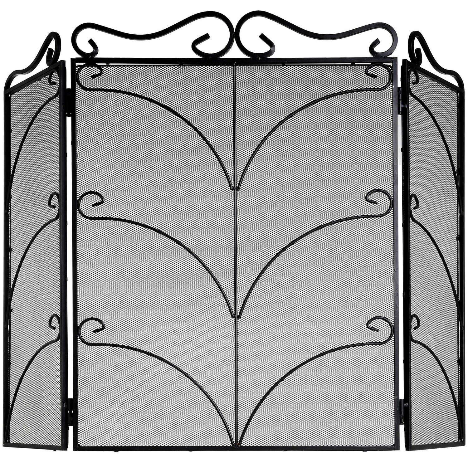 Heavy Large Black Ornate Fire Screen For Hill Interiors - HIL-6611