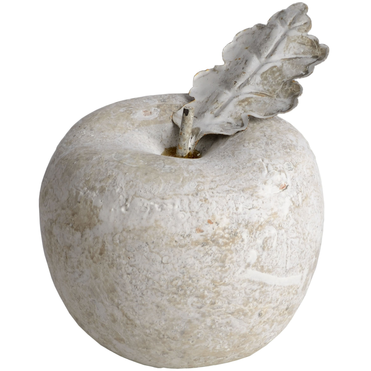 Small Stone Apple Ornament - Cream For Hill Interiors - HIL-9040
