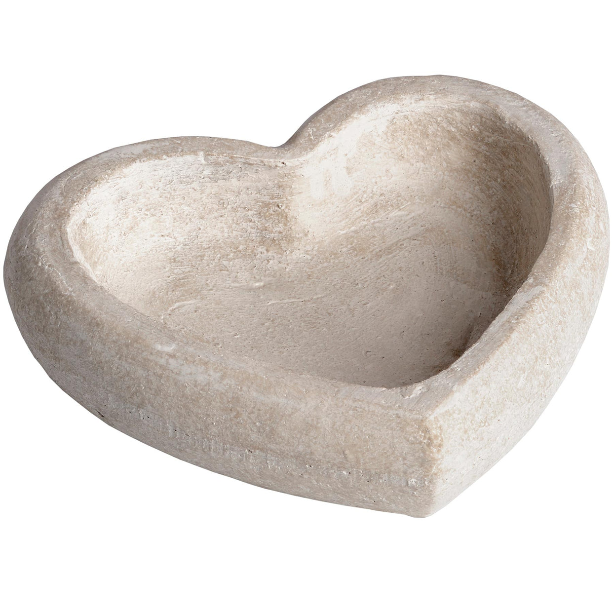 Deep Stone Heart Dish - Cream For Hill Interiors - HIL-9067