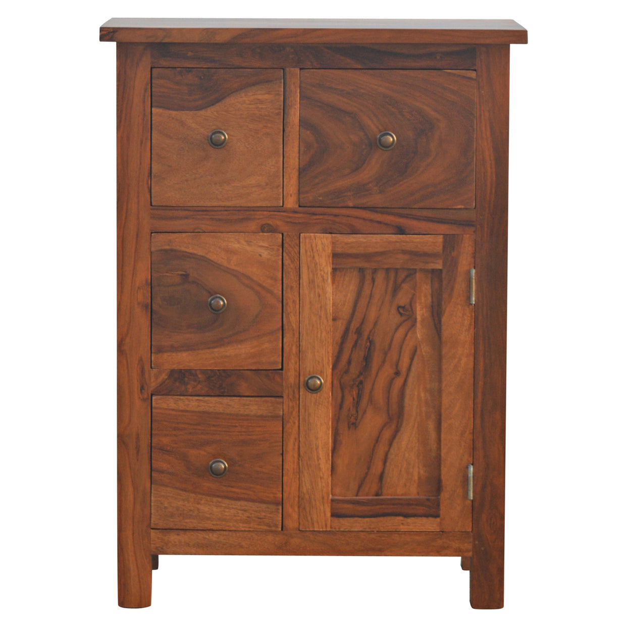 Sheesham Wood Cabinet With 4 Drawers And 1 Door from Artisan Furniture - IN090
