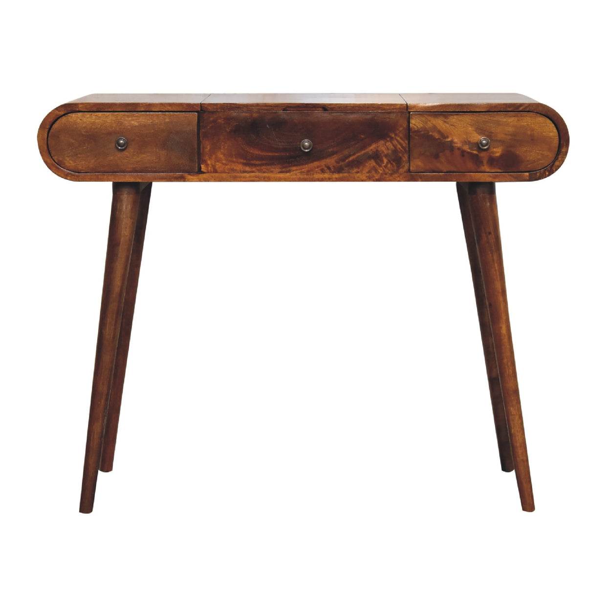 Chestnut Mango Wood Dressing Table With Foldable Mirror from Artisan Furniture - IN3287