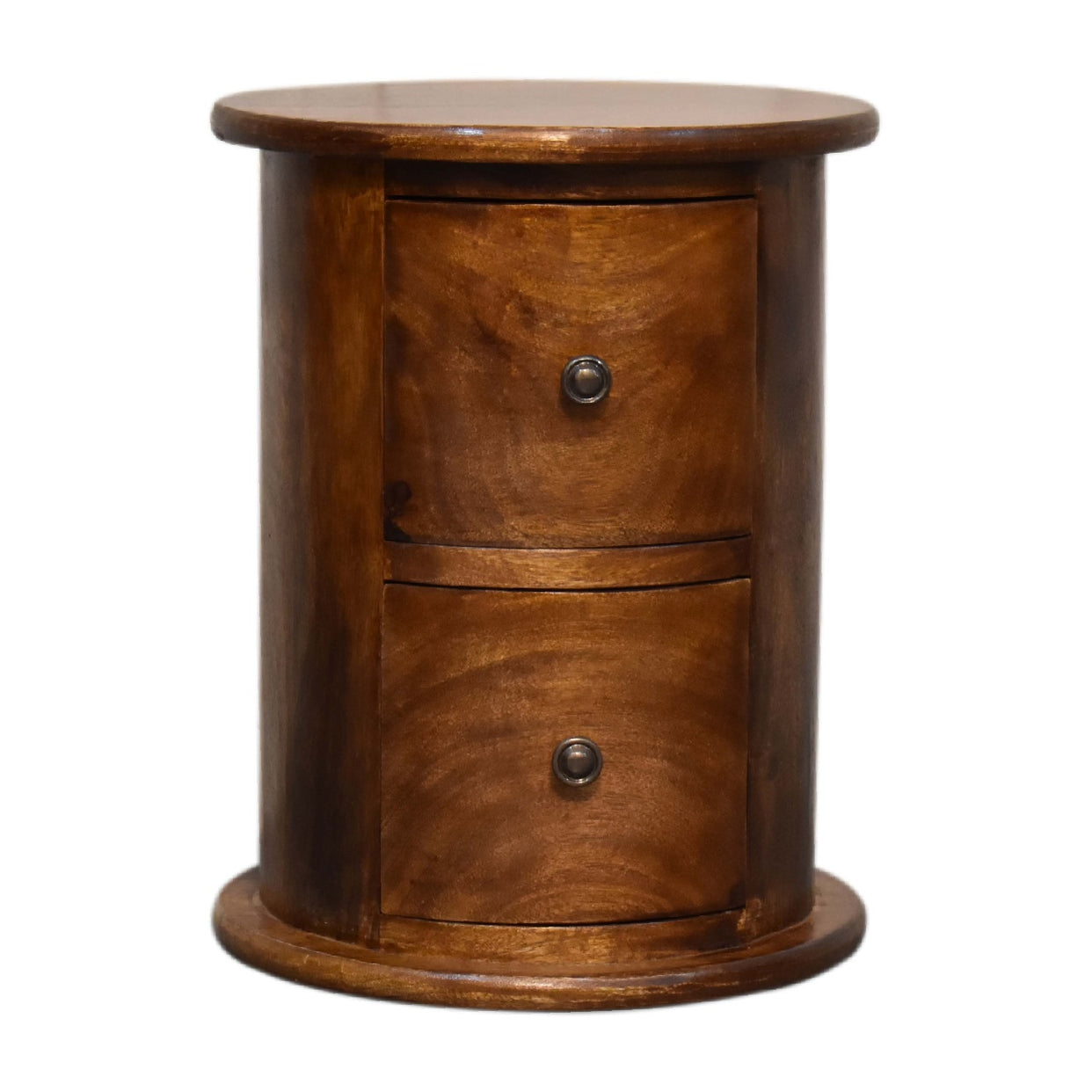 Small Chestnut 2 Drawer Drum Mango Wood Chest of Drawer from Artisan Furniture - IN3289