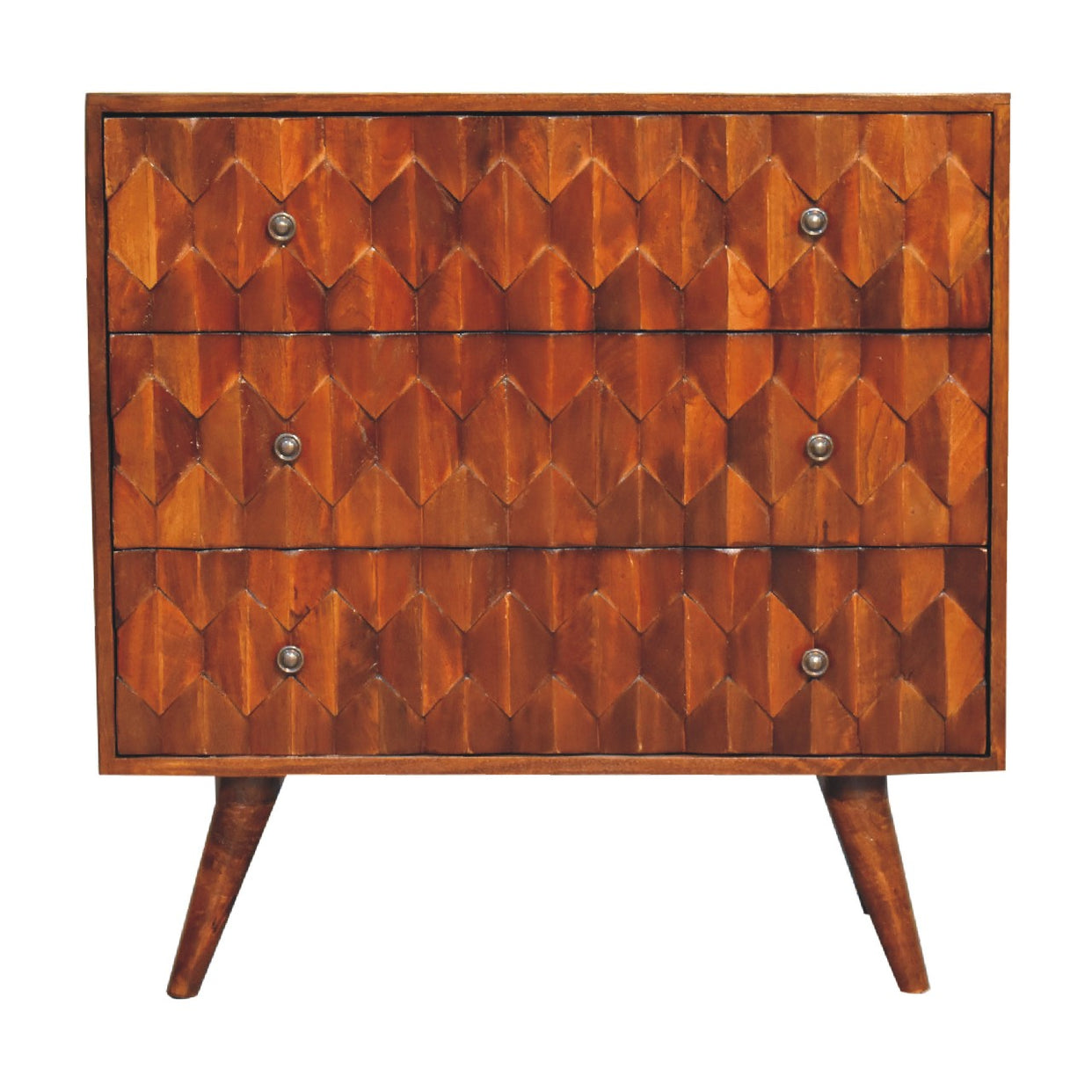 Pineapple Chestnut Carved MangoWood Chest of Darwer from Artisan Furniture - IN3295